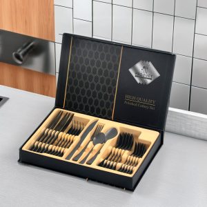 CUBIERTOS METALICOS 24PZ CAJA ORGANIZADORA LH-3778