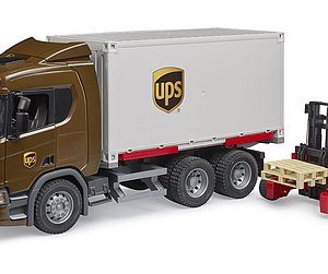 SCANIA SUPER 560R CAMION LOGISTICO UPS CON TORO TRANSPORTABLE BRUDER 03582