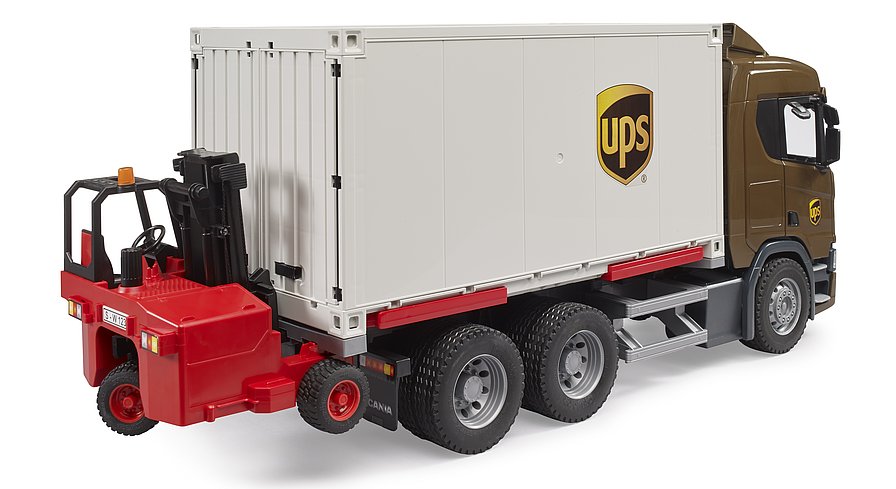 SCANIA SUPER 560R CAMION LOGISTICO UPS CON TORO TRANSPORTABLE BRUDER 03582 - Imagen 2