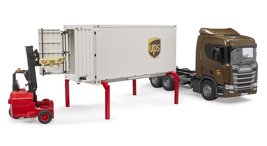 SCANIA SUPER 560R CAMION LOGISTICO UPS CON TORO TRANSPORTABLE BRUDER 03582 - Imagen 5