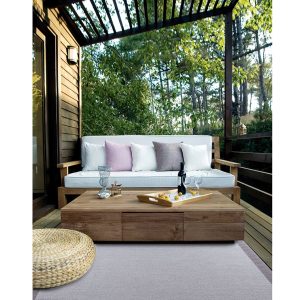 Alfombra exterior vinilo gris 140×200