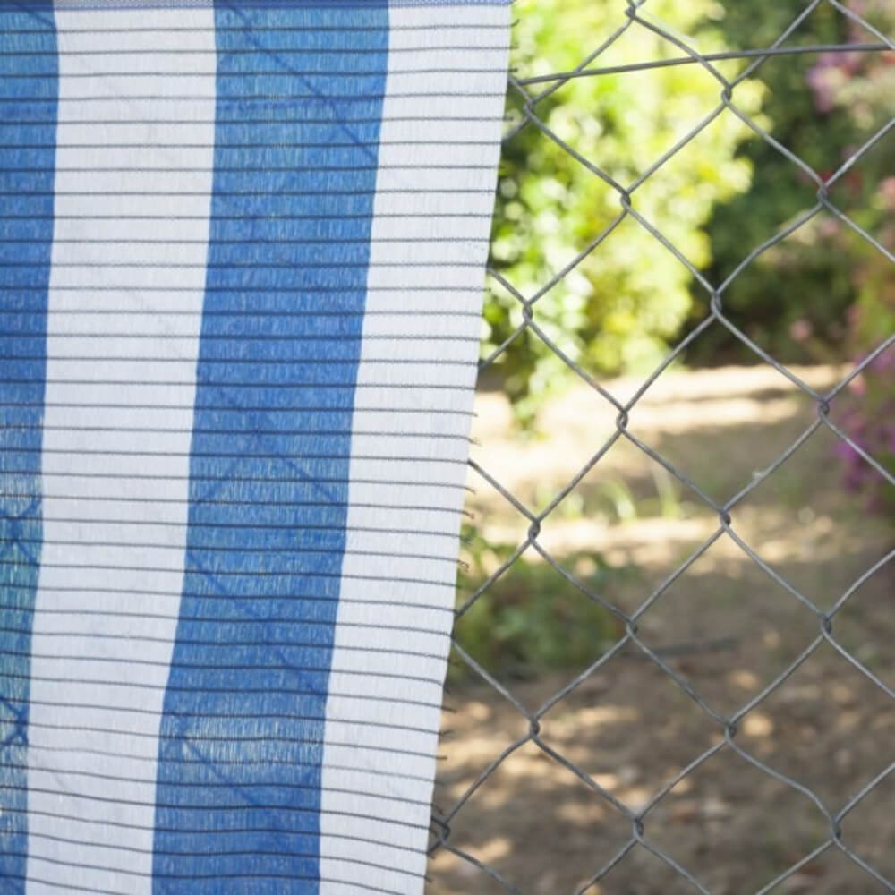 Malla de Sombreo Ratcher (Azul y blanca). Rollo 2x100m - Imagen 2