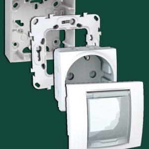 Socket Outlet – 16A – 2P + E – Shutters with Cover Frame (2 modules) IP44 – Complete Enclosure