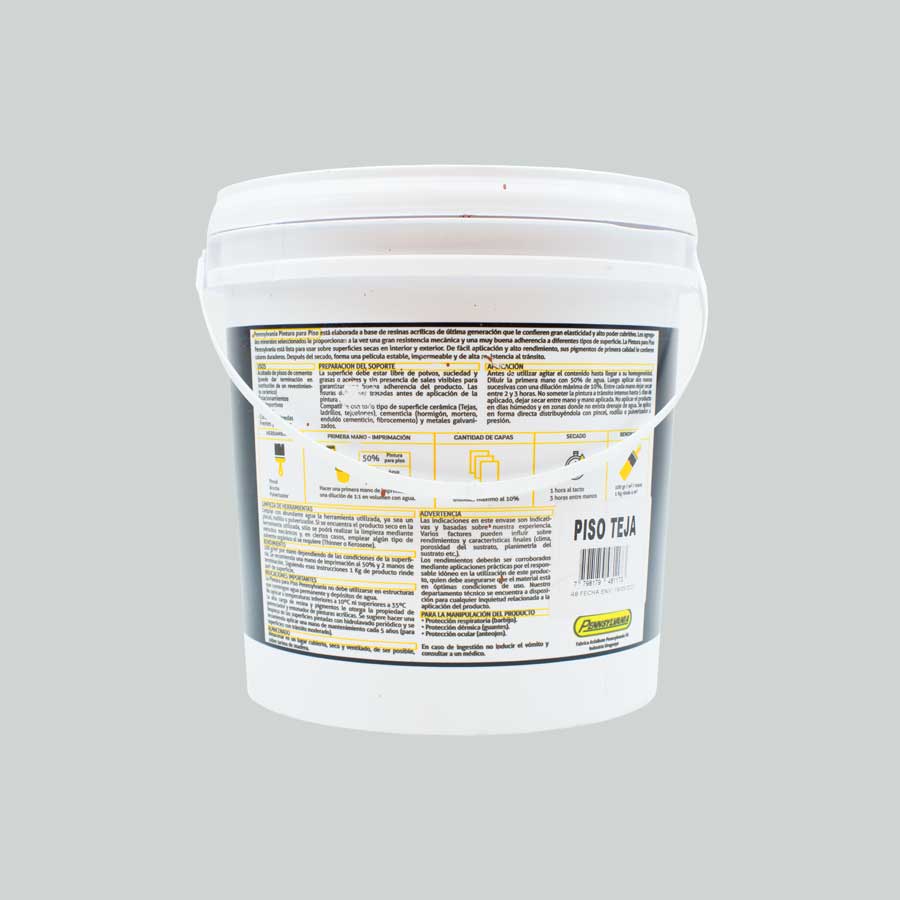 PINTURA PARA PISOS TEJA 4 KILOS PENNSYLVANIA - Imagen 3