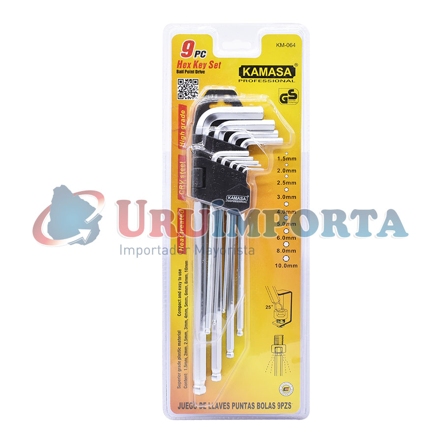LLAVE ALLEN 9PZ TIPO BOLA KAMASA KM-064 - Imagen 7
