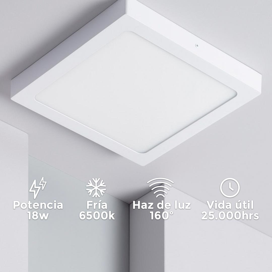 PLAFON 18W CUADRADO LUZ FRIA LED LIFE LH-1773