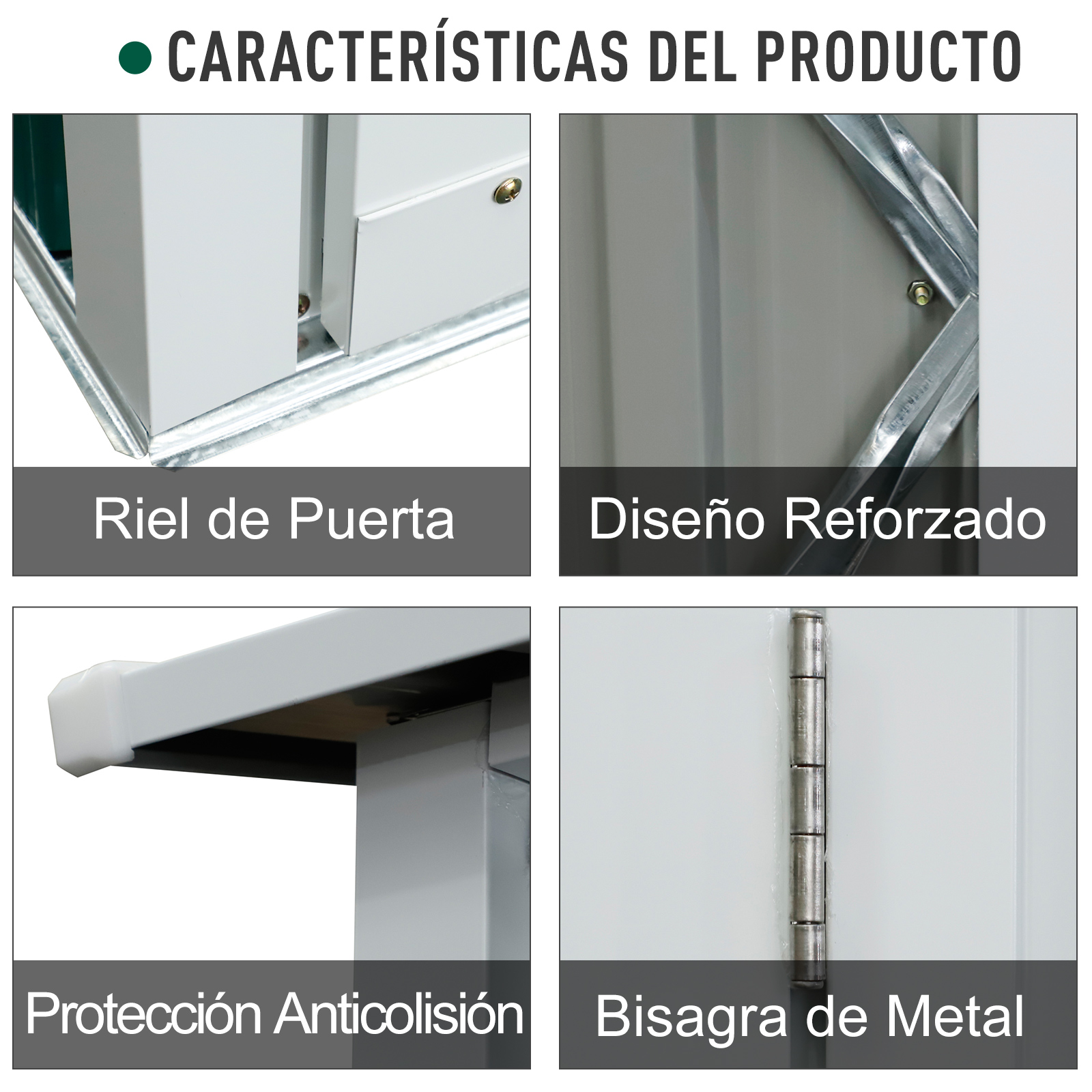 Outsunny Cobertizo de Acero 1,27㎡ 143x89x186 cm Tipo Caseta de Jardín Galvanizado Almacén para Herramientas con Techo Inclinado y Una Puerta para Terraza Exterior Verde - Imagen 7