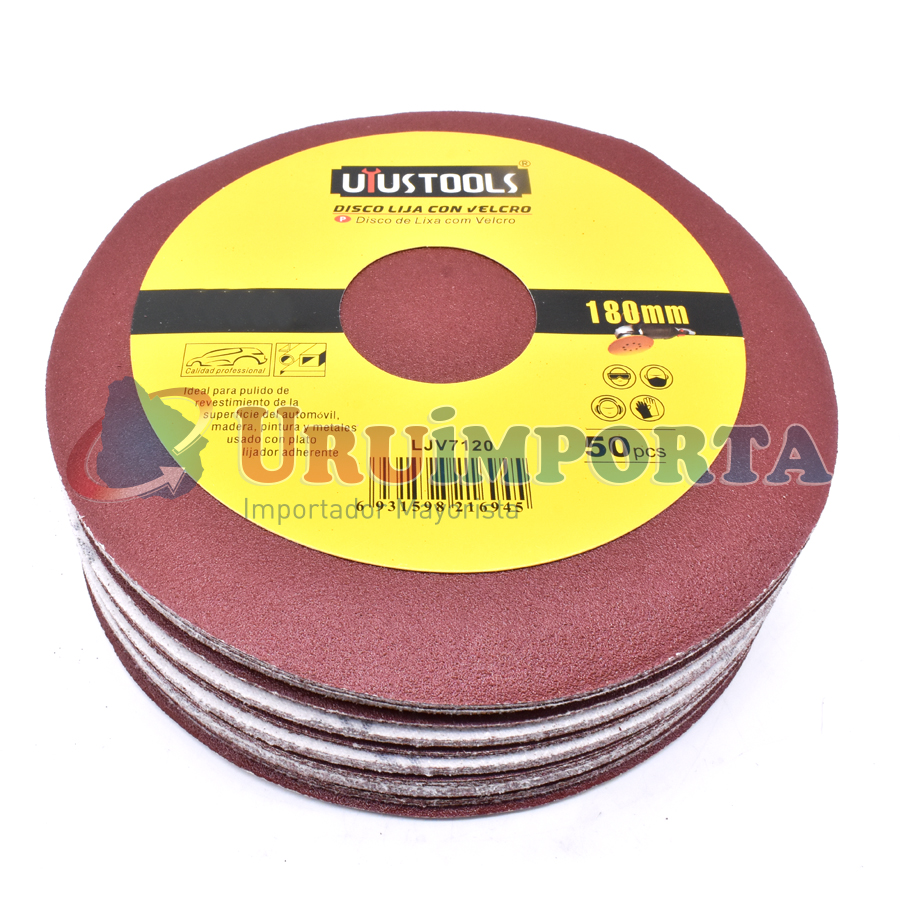 DISCO DE LIJA C/VELCRO 50UN 180MM P60 LH-4147 - Imagen 6