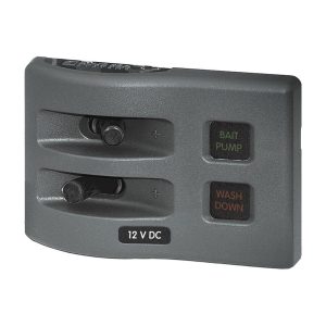BLUE SEA SYSTEMS PANEL WD 12V FUSED 2 POS GRAY