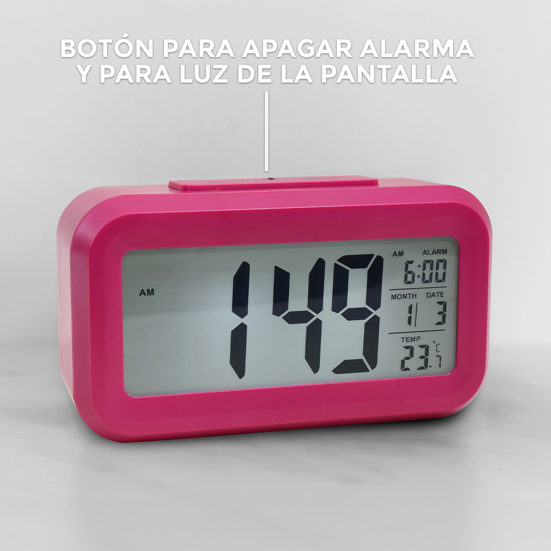 RELOJ DESPERTADOR RECTANGULAR LUMINOSO KK-9830 - Imagen 2