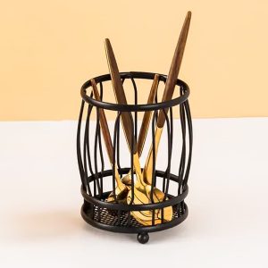 CUBIERTERO ESCURRIDOR CIRCULAR 11CM NEGRO LH-3661