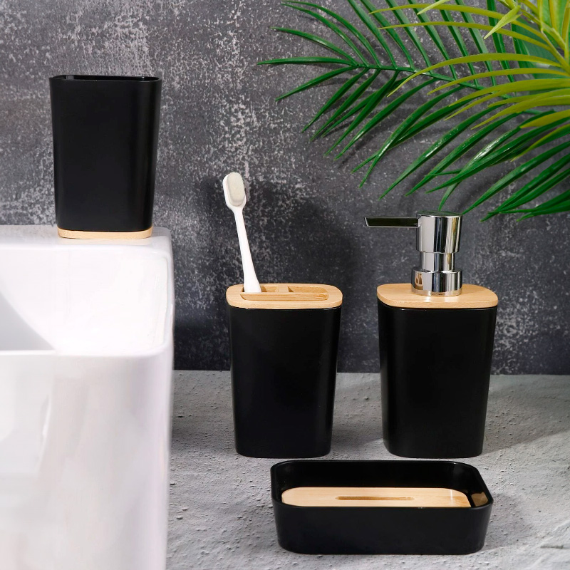 SET DE BANO 6PZ NEGRO PREMIUM LH-3651 - Imagen 2