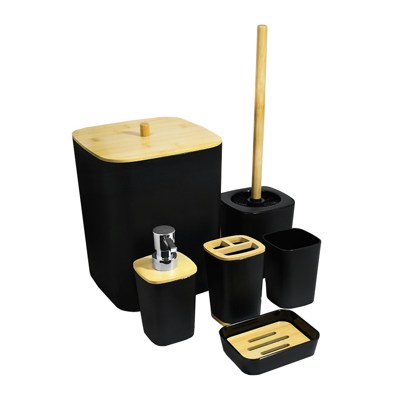 SET DE BANO 6PZ NEGRO PREMIUM LH-3651 - Imagen 4