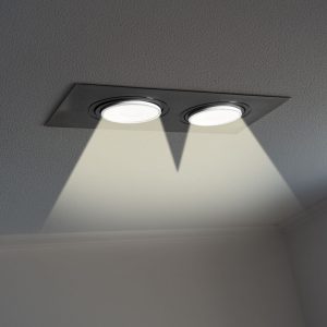 SOPORTE NEGRO PARA 2 DICROICA LH-3508