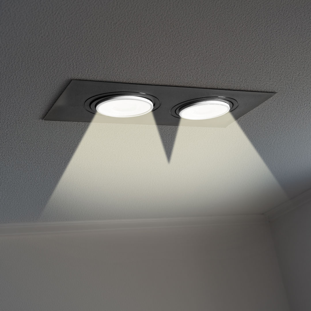 SOPORTE NEGRO PARA 2 DICROICA LH-3508