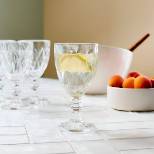 COPA 6PZ DE VIDRIO LABRADO TRANSPARENTE LH-4225