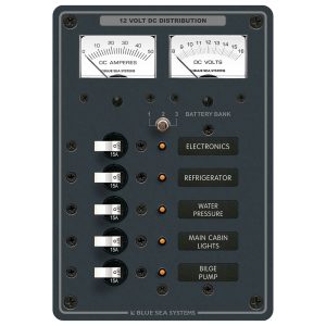 BLUE SEA SYSTEMS PANEL DC 5 POS V/AMMETER
