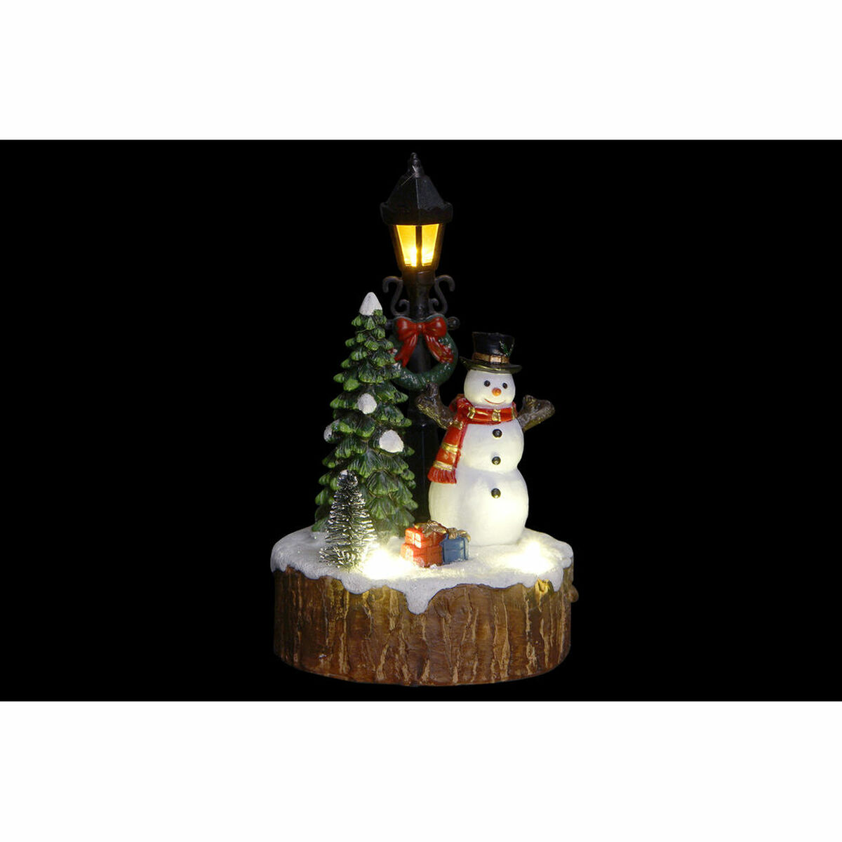 Figura Decorativa DKD Home Decor Luz LED Resina Muñeco de Nieve (9 x 9 x 13 cm) (2 Unidades) - Imagen 2