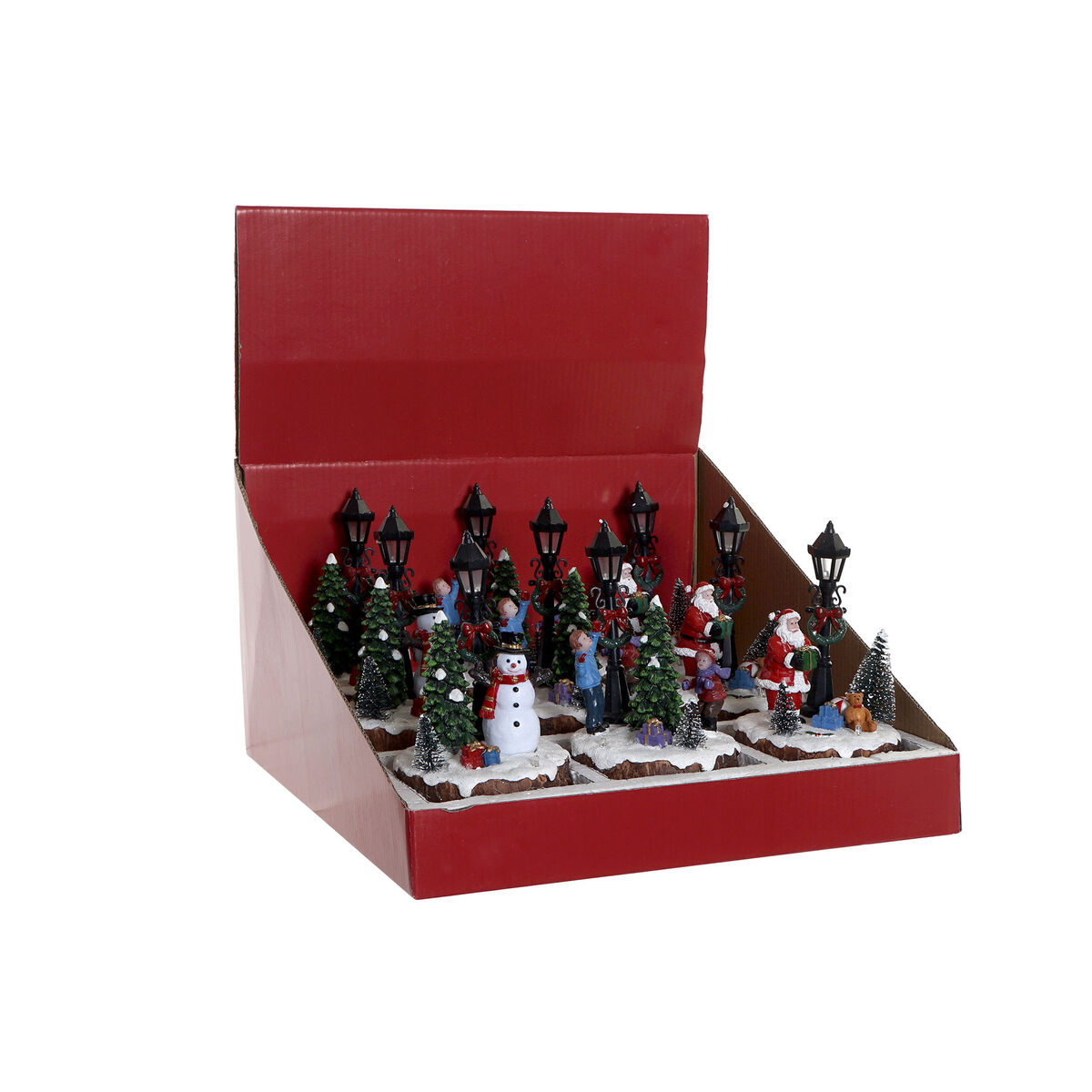 Figura Decorativa DKD Home Decor Luz LED Resina Muñeco de Nieve (9 x 9 x 13 cm) (2 Unidades) - Imagen 4