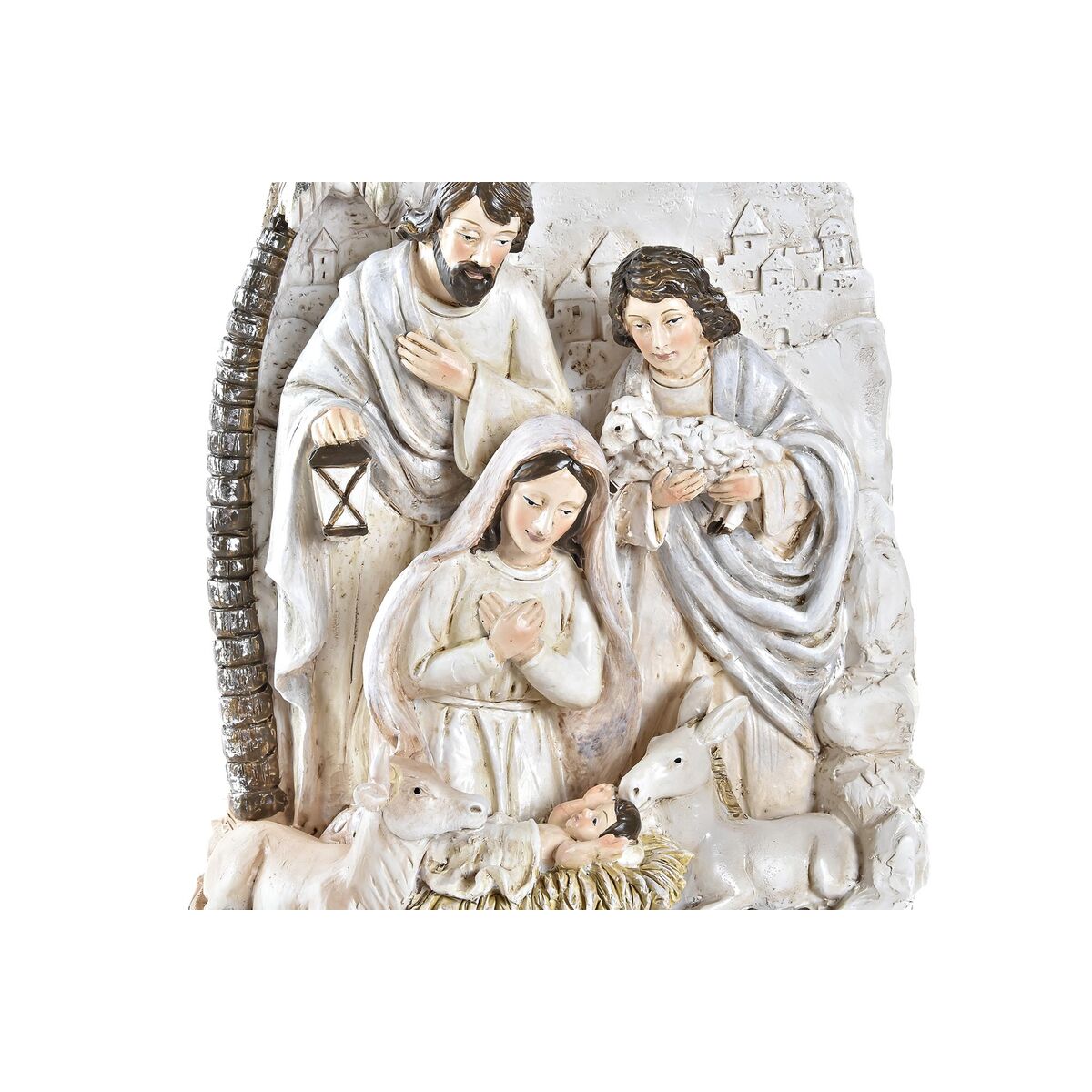 Belén de Navidad DKD Home Decor Dorado Crema Resina Multicolor (18 x 9 x 25,5 cm) (2 Unidades) - Imagen 2