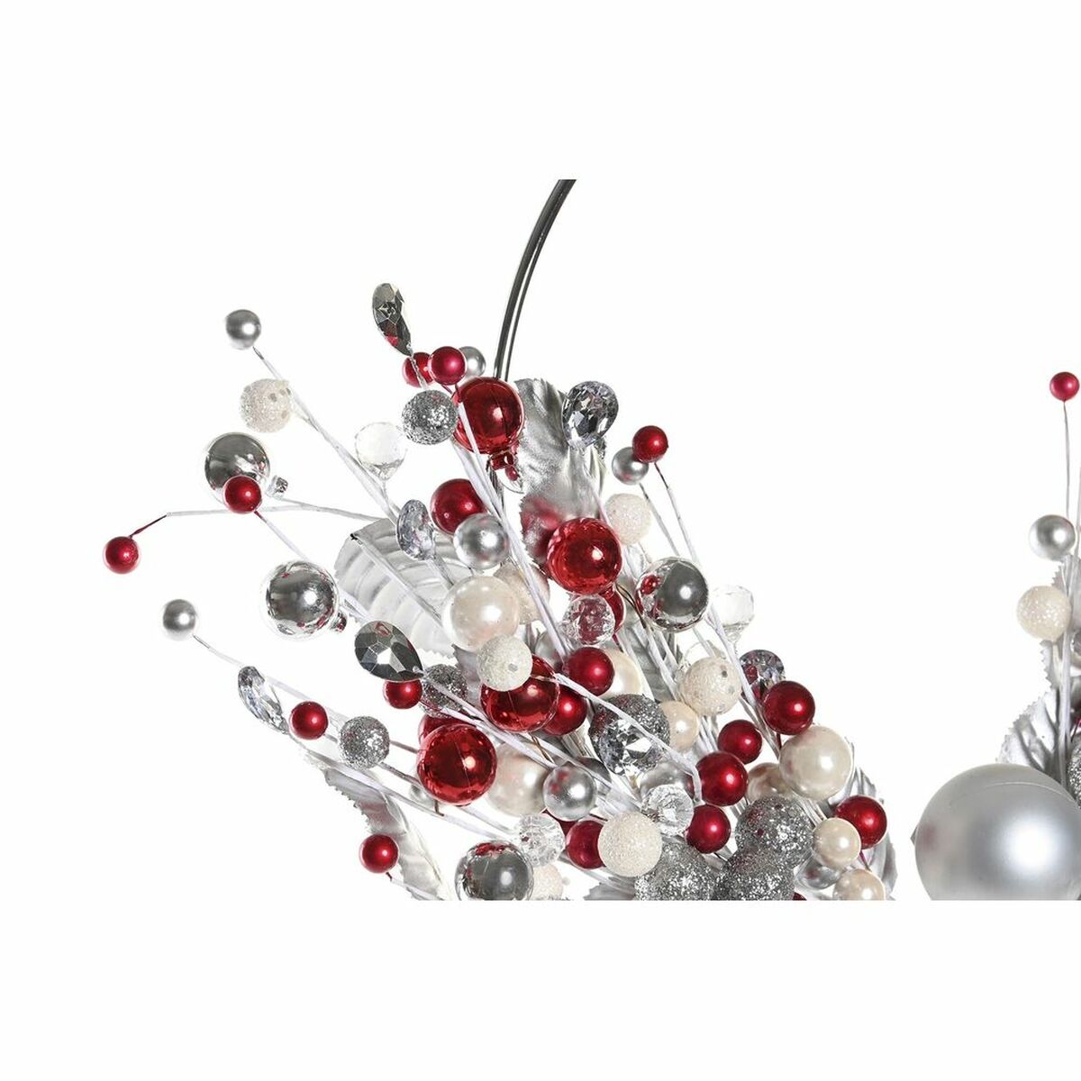 Corona de Navidad DKD Home Decor Metal Poliéster (55 x 5 x 40 cm) (2 Unidades) - Imagen 2