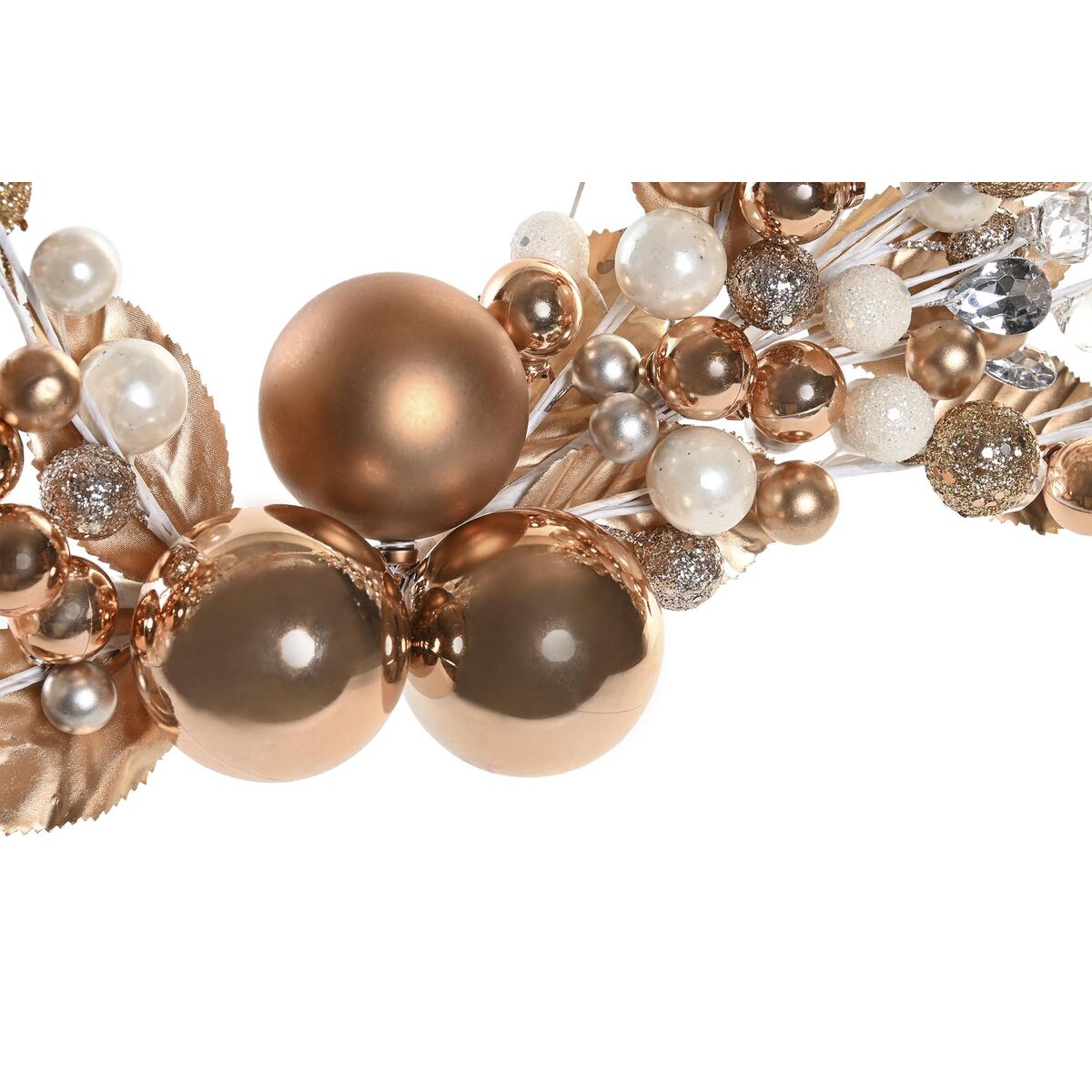 Corona de Navidad DKD Home Decor Metal Poliéster (55 x 5 x 40 cm) (2 Unidades) - Imagen 3