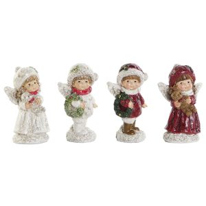 Adorno Navideño DKD Home Decor Multicolor Niños 6,7 x 5,1 x 11,4 cm (4 Unidades)