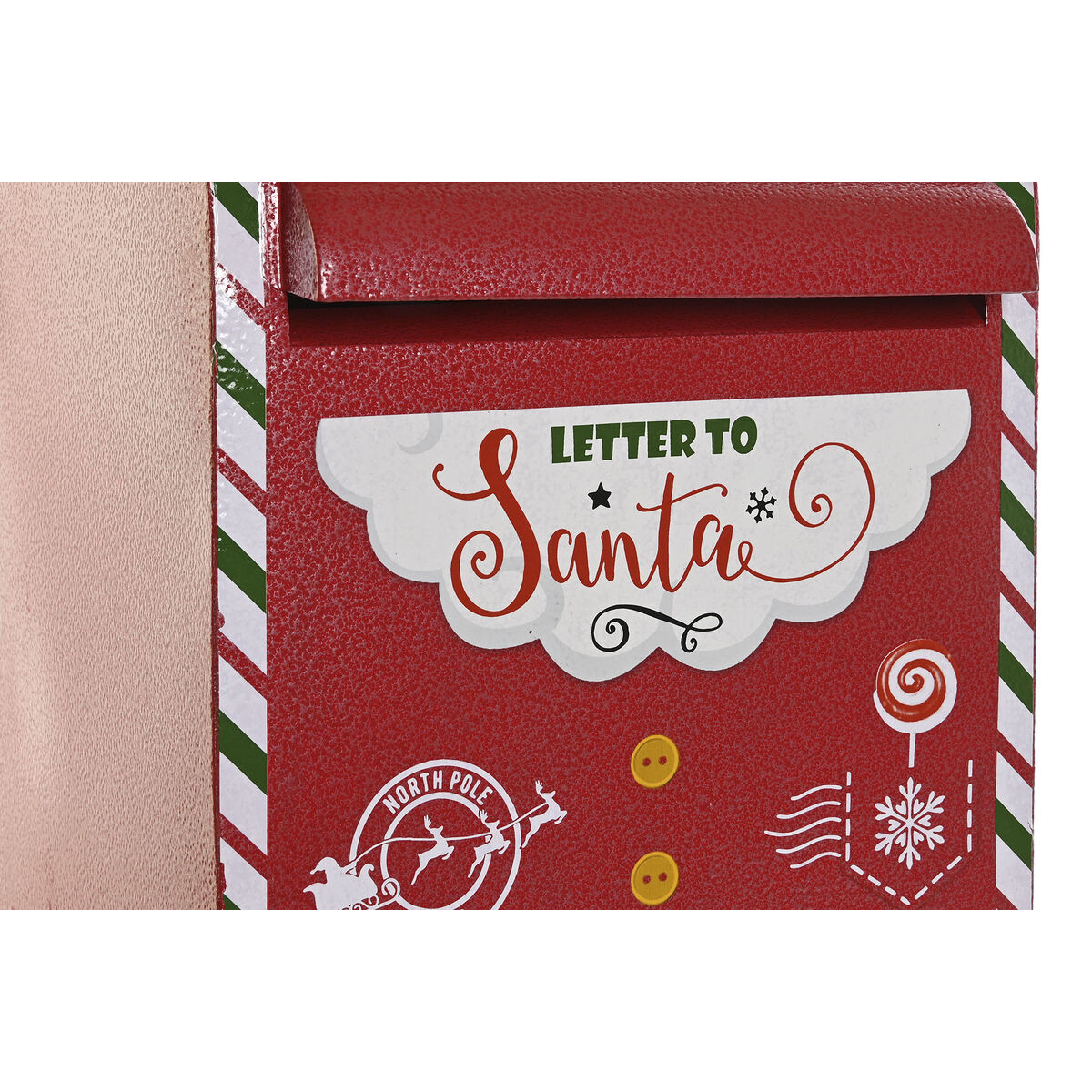 Adorno Navideño DKD Home Decor Amarillo Blanco Negro Rojo Buzón 28,5 x 26,5 x 52 cm - Imagen 3