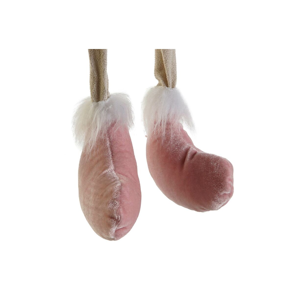 Adorno Navideño DKD Home Decor Blanco Marrón Rosa Reno 17 x 14 x 63,5 cm (2 Unidades) - Imagen 3