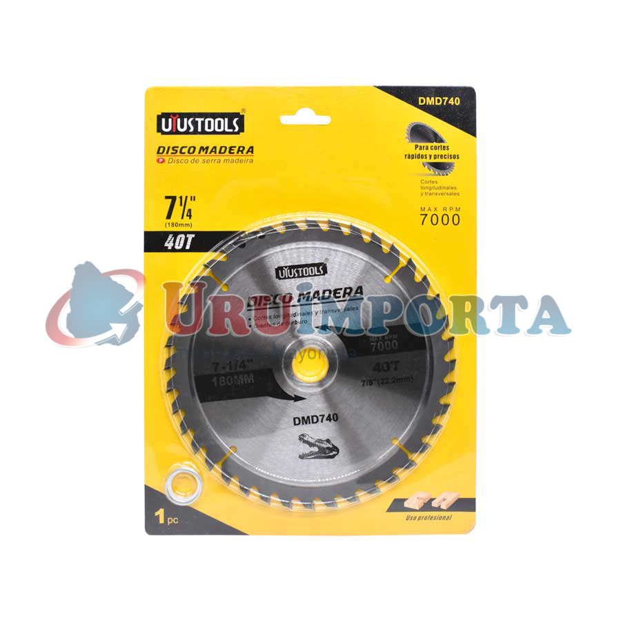 DISCO CORTE MADERA 7 1/4″ 40D UYUSTOOLS DMD740 - Imagen 5