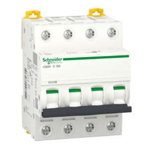 Miniature Circuit Breaker – Acti 9 iC60H – 4P – 16 A – 15 kA – AC/DC