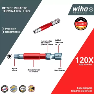 Bits de Impacto Punta TORX- 15Piezas