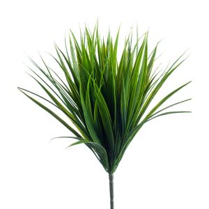 Arbusto de hierba de 33 cm de altura total, con cuenco acabado oro de 18 cm (MINI). (2 unidades)