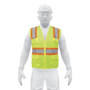 Chaleco de seguridad verde max visibilidad y 6 bolsas Truper CHS-700V 13476