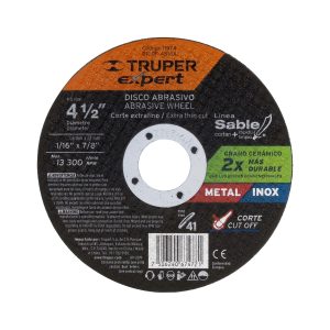 Disco Tipo 41 de 4-1/2″ x 1.6 mm corte fino de metal, Expert, Truper DICOF-4516X 11974