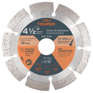 Disco de diamante de 4-1/2″ x 2.1 mm rin segmentado, Truper DID-345 11582