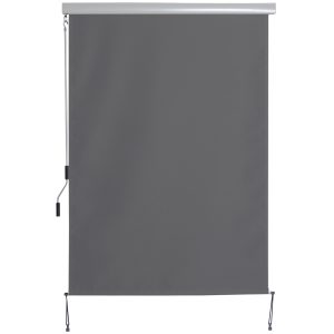 Outsunny Toldo Vertical Enrollable con Manivela Protección UV para Interior y Exterior Balcón Porche Terraza 140×250 cm Gris
