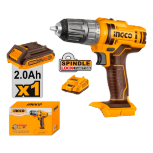 Taladro Atornillador Inalámbrico Ingco 20V 2.0AH + Batería + Cargador CDLI200518