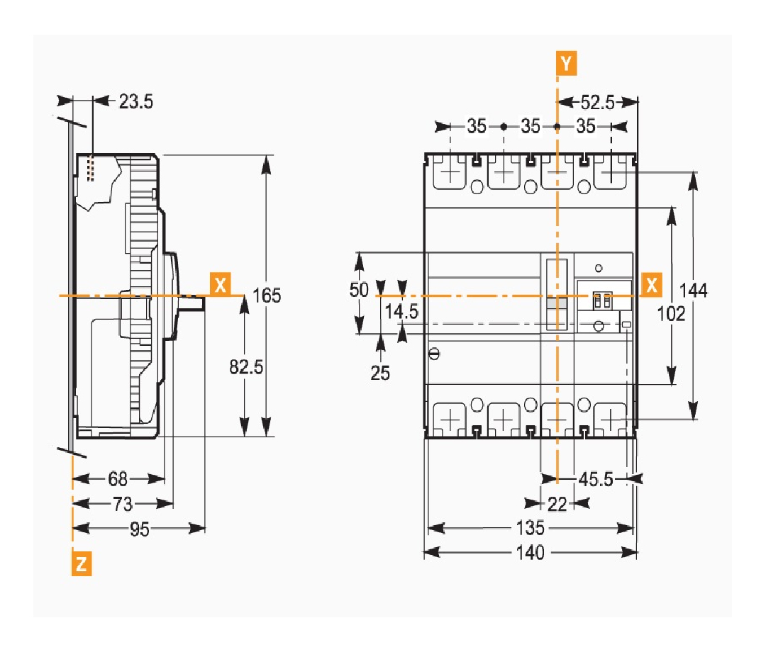 Molded Case Earth Leakage Circuit Breaker – Fixed – EZCV250N 4P 100 A – 25 kA - Imagen 2
