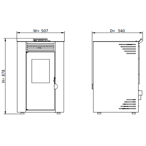 Estufa de pellet Mod. FIRST 8 Kw. Blanco - Imagen 8