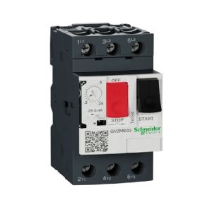 Thermal – Magnetic Motor Circuit Breaker, TeSys GV2, 3P, 0.24 – 0.4 A