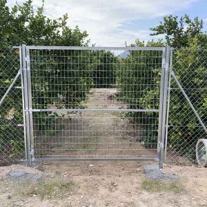 Puerta 1 hoja malla simple torsión galvanizada 2,00 metros alto x 1,50 metros ancho