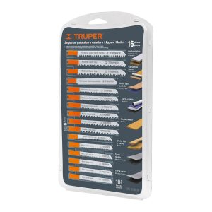 Juego de 16 seguetas para caladora zanco «U» corte recto Truper JSCA-16 16129