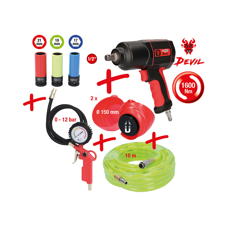 Juego promocional de neumático + rueda de 8 piezas The Devil