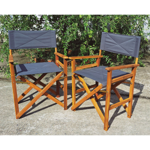 Juego de 2 sillones director plegable de jardín Mediterráneo