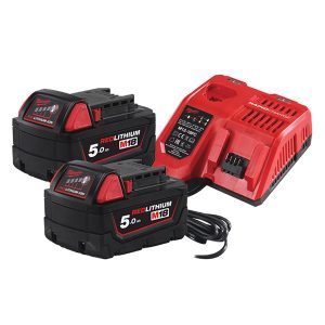 KIT 2 BATERIAS M18B5 5.0AH + CARGADOR RAPIDO M12-18FC MILWAUKEE
