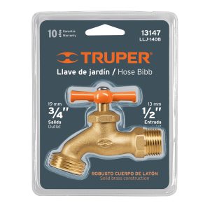 Llave de nariz para jardín, 1/2″ en blíster, Truper LLJ-140B 13147
