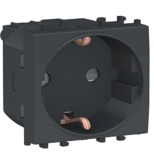 Socket Outlet – 16A – 2P + E – Shutters – Turkish – Black