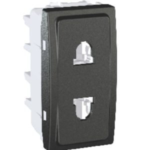 Socket Outlet – 16A – 2P – Shutters – EU/US – Graphite