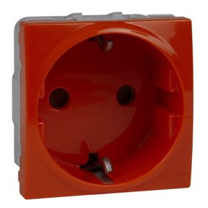 Socket Outlet – 16A – 2P + E – Shutters – Orange